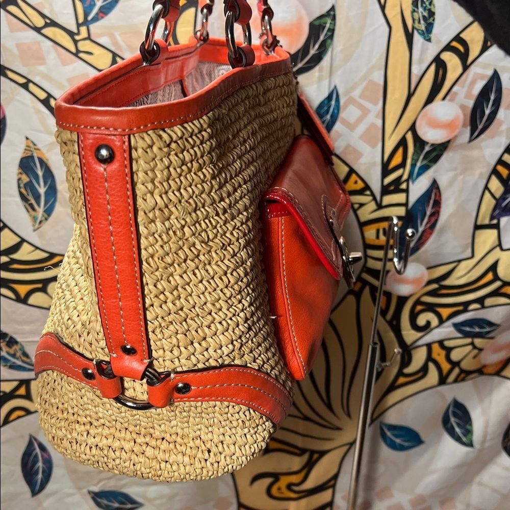 Coach Straw Pocket Tote (Style #22904) - Picture 5 of 13